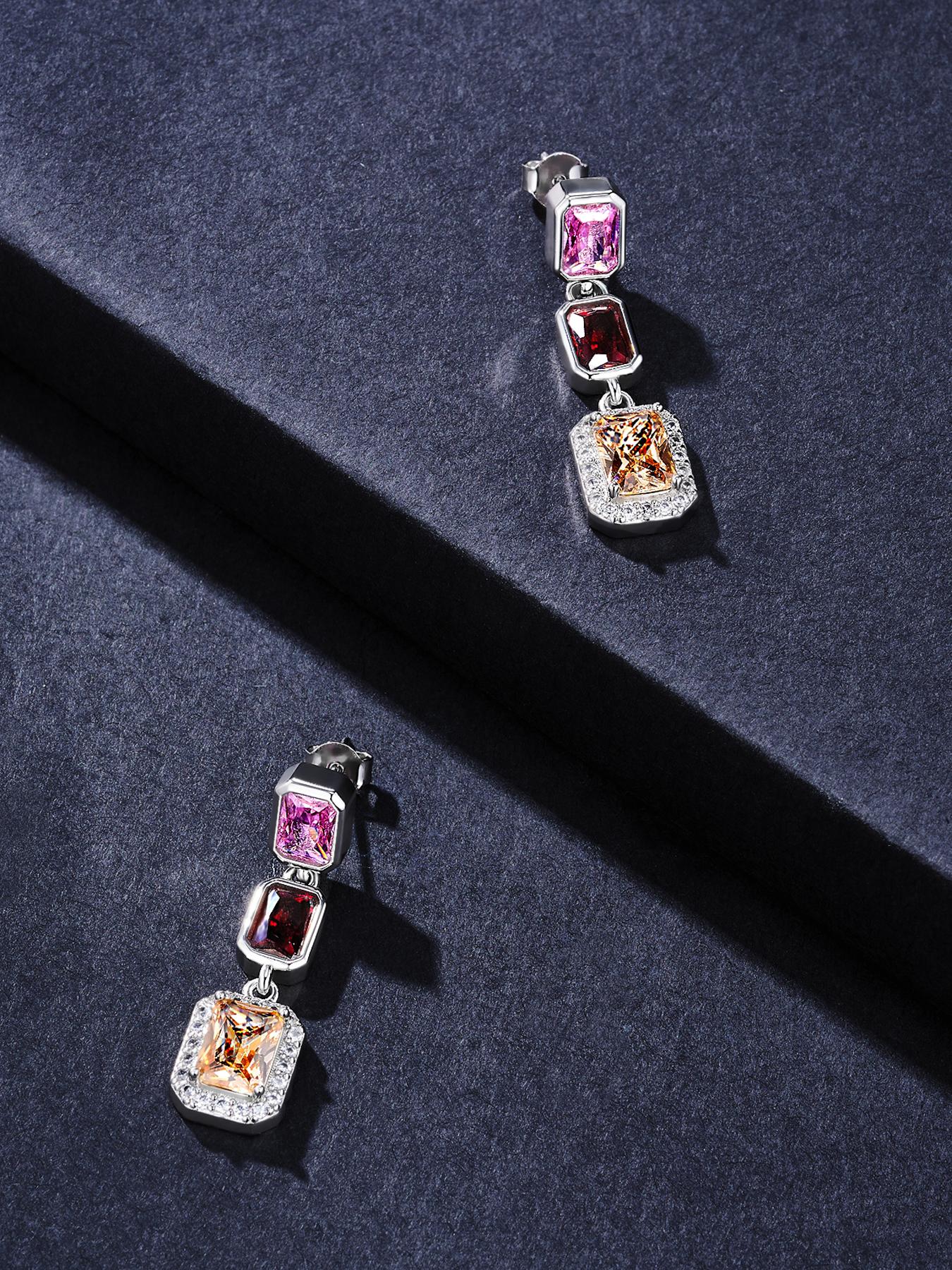 ICED CHICS 1 Pair Colorful Hip-hop Stud Earrings, Elegant and Stylish, Earrings and Trendy Jewelry, High Cost Performance, Perfect for Gifting, Dates, Valentine's Day, Birthday Gifts, High Quality Earrings