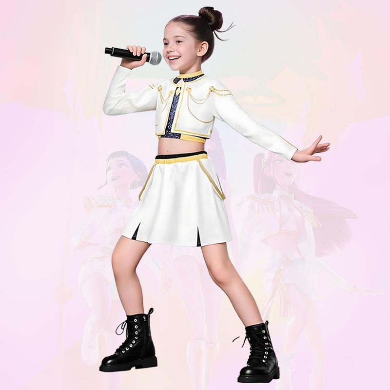 Viral Kpop Demon Hunters Costume for Girls | 3-Piece Dance Set for Halloween, Music Festival & Stage Performance | Trendy Kpop Concert Outfit Viral Kpop Demon Hunters Costume for Girls | 3-Piece Dance Set for Halloween, Music Festival & Stage Performance | Trendy Kpop Concert Outfit