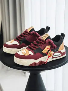 Size runs small Men's Fashion Solid Color Platform Sneakers, Thick Laces Height-Increasing Casual Shoes, Versatile Street Daily Skate Shoes, Skateboard Shoes