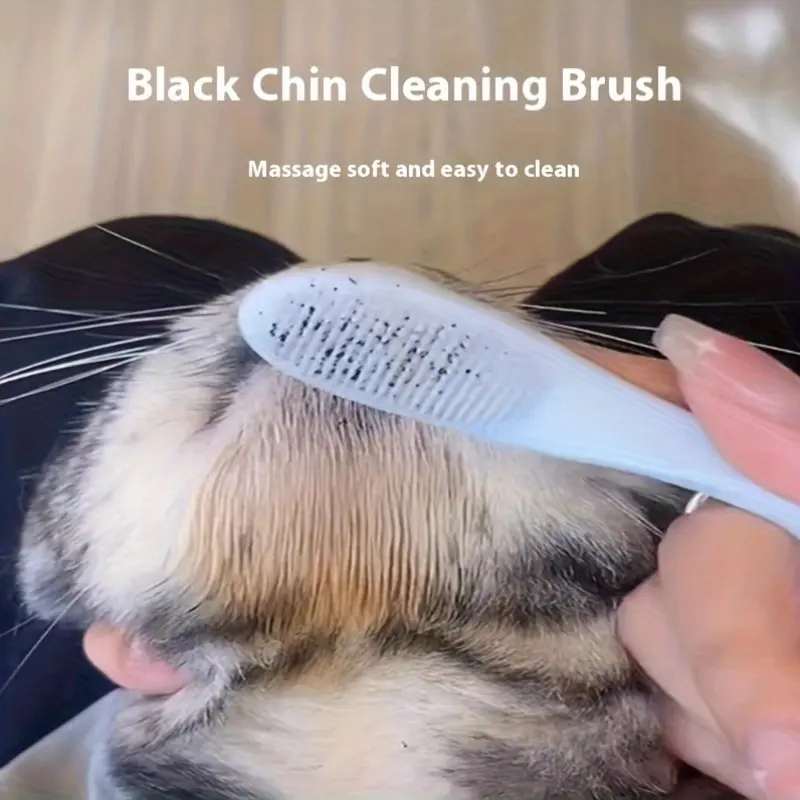 2pcs Cat Black Chin Cleaning Brush Silicone+Transparent Toothbrush Cleaning Pet Cat Dog Comb Jaw Cleaning Tool, Pet Supplies, Pet Cat Supplies, Pet Dog Supplies, Pet Brush, Toothbrush, Cleaning Brush