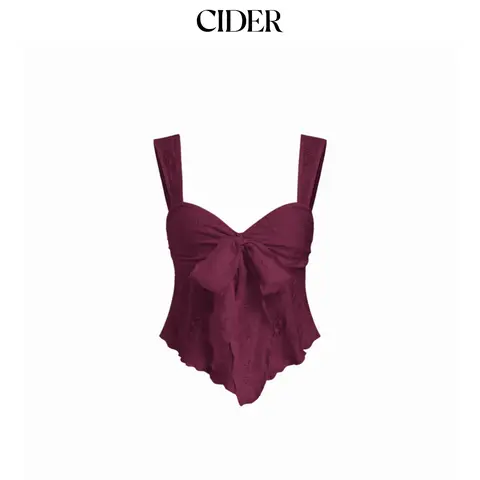 Cider Lace Sweetheart Bowknot Tank Top