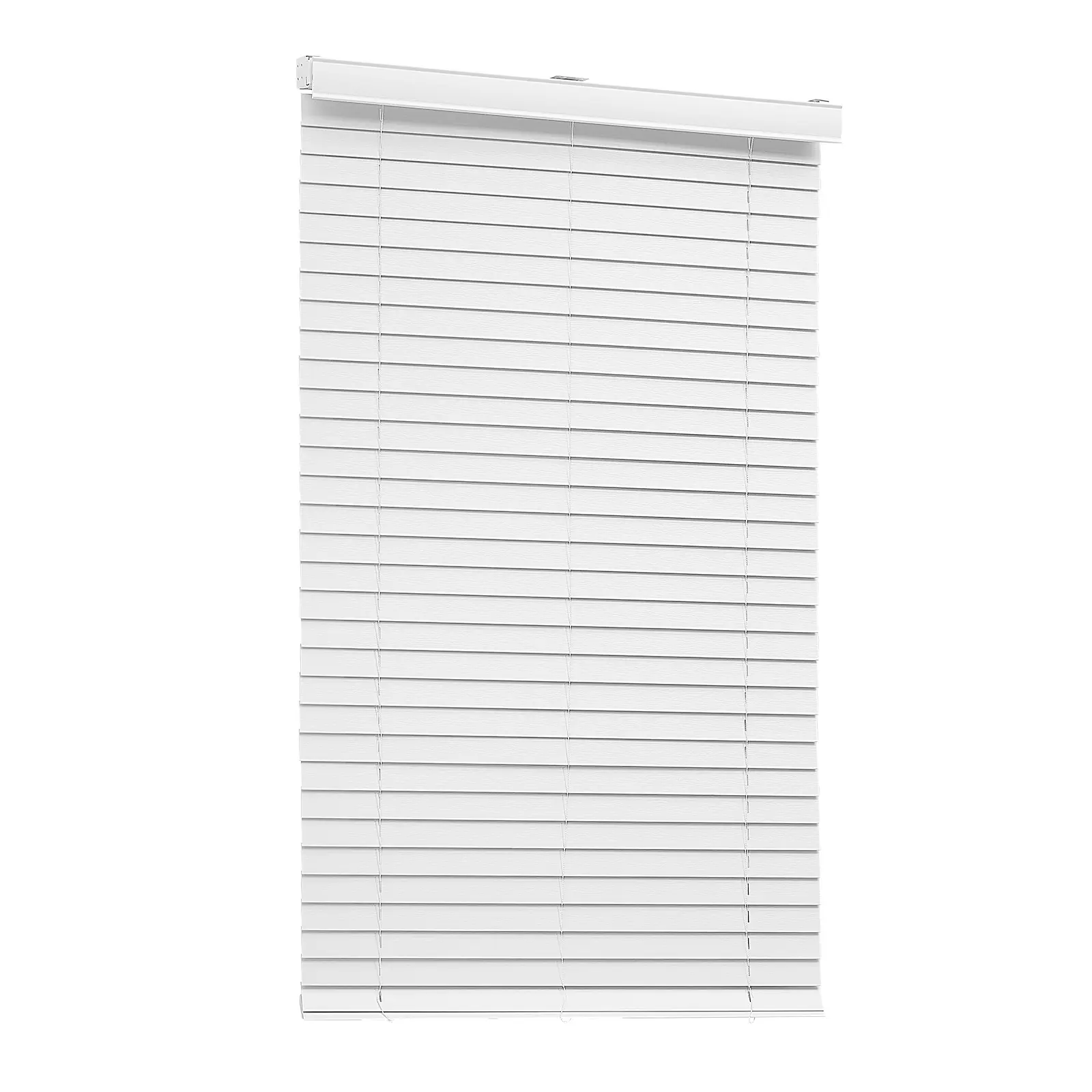 Faux Wood Blinds, Cordless Window Blinds and Shades with Decorative Board, PVC + Iron Construction, Standard Size Fit, Easy Installation