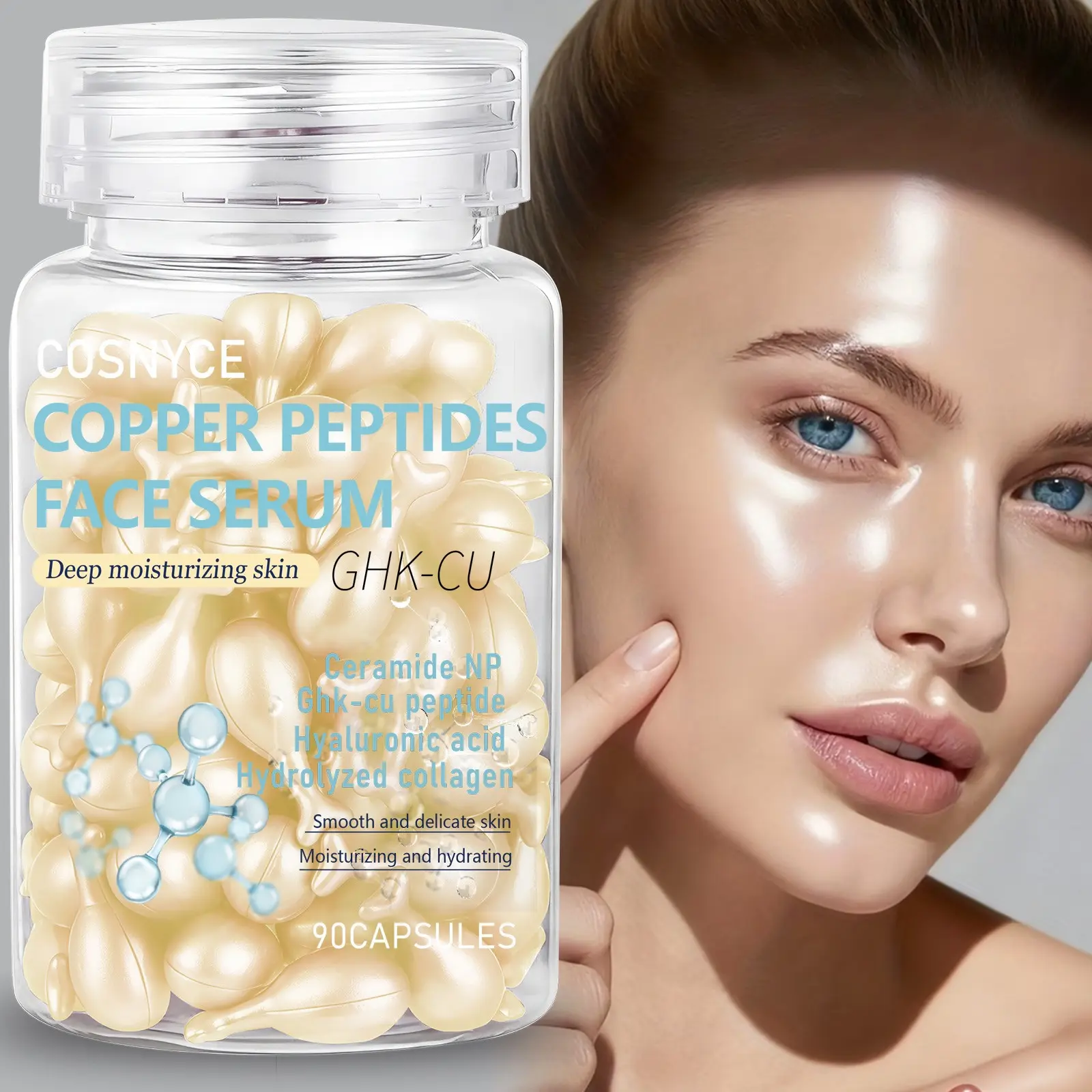 90 Capsules Collagen Face Essence, Deep Hydration, Boosts Skin Vitality, Suitable for All Skin Types, Liquid Form, 24 Months Shelf Life