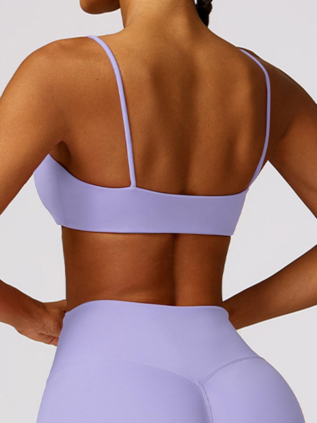 Women's Solid Neck Crop Sports Bra, Quick Drying Breathable Comfortable Sports Bra, Ladies Sportswear for Indoor Outdoor Wear, Sports Bra for Women, Workout Bra, Gym Clothes, Exercise Gymswear