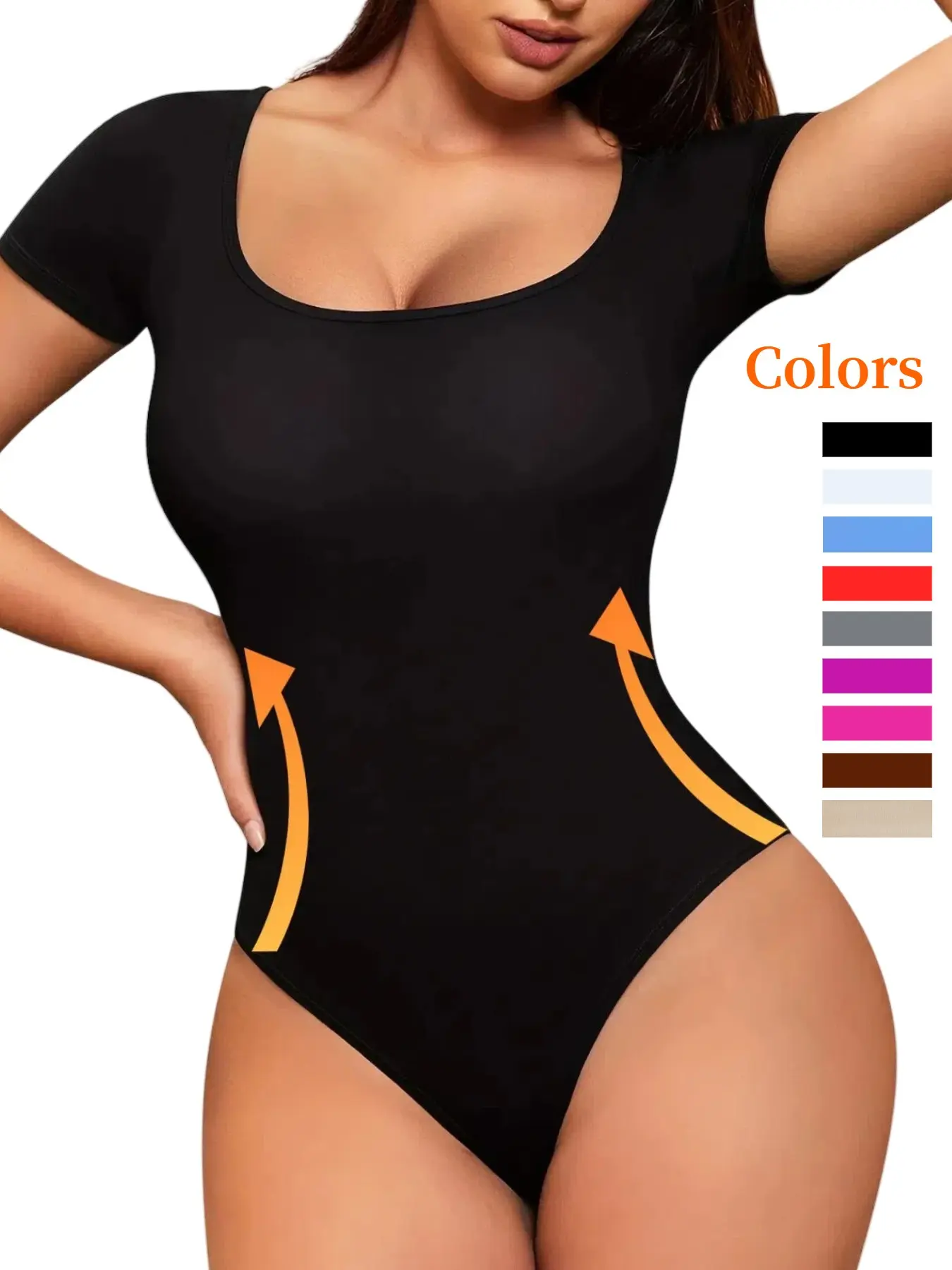 Women's Solid Color Crotchless Shapewear Bodysuit, Body Shaping Compression Casual Comfy Tummy Control Butt Lifting Shaper, Ladies Shapewear for All Seasons