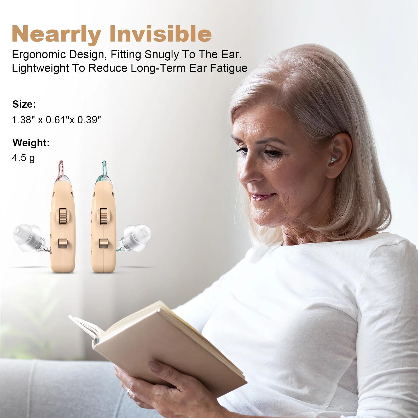 Digital hearing aid for the elderly rechargeable hearing aid for the deaf adjustable sound amplifier portable charging case Digital hearing aid for the elderly rechargeable hearing aid for the deaf adjustable sound amplifier portable charging case