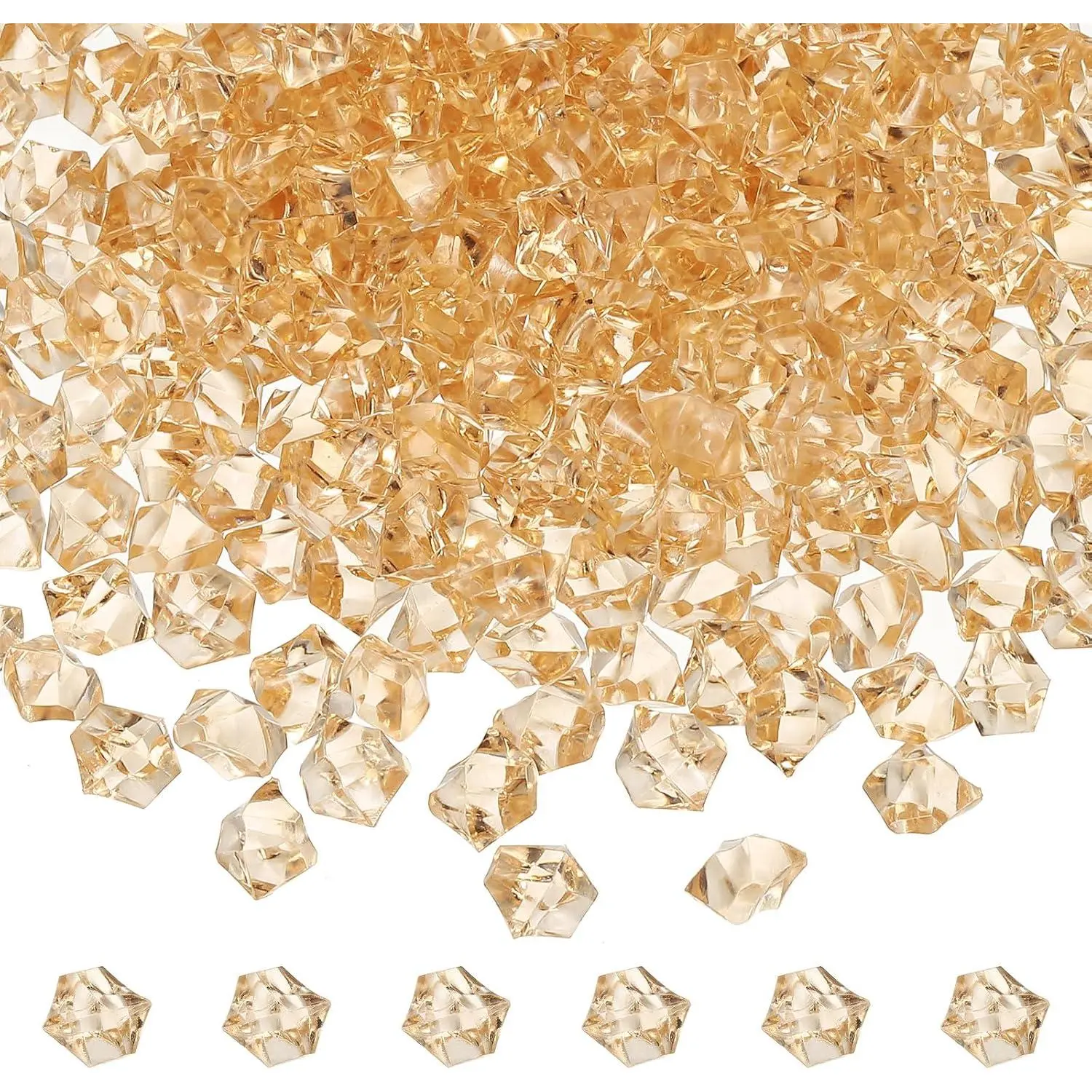50-Pack  Ice Rocks, 18x25  Crushed Ice  Ges Diaonds for Vase Fillers/Fish /DIY Crafts [Coffee]
