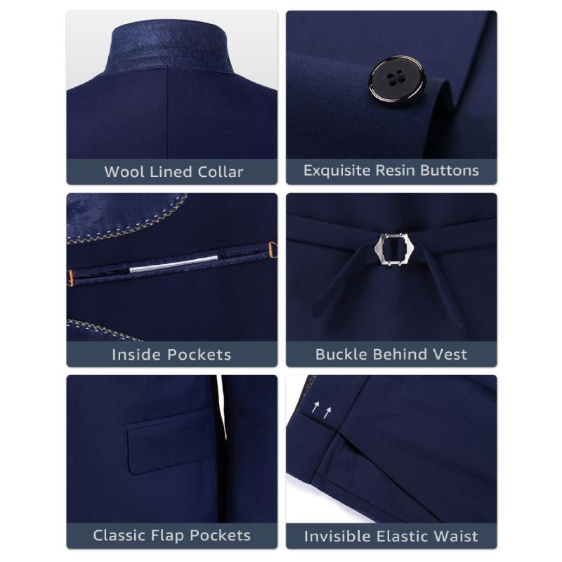 YND Men's 2 Piece Suit , 1-Button Jacket & Pants Set, Random Tie Included, Wedding & Business Dinner, Men’s Blazer, Black Formal Menswear, Prom & Office Wear YND Men's 2 Piece Suit , 1-Button Jacket & Pants Set, Random Tie Included, Wedding & Business Dinner, Men’s Blazer, Black Formal Menswear, Prom & Office Wear