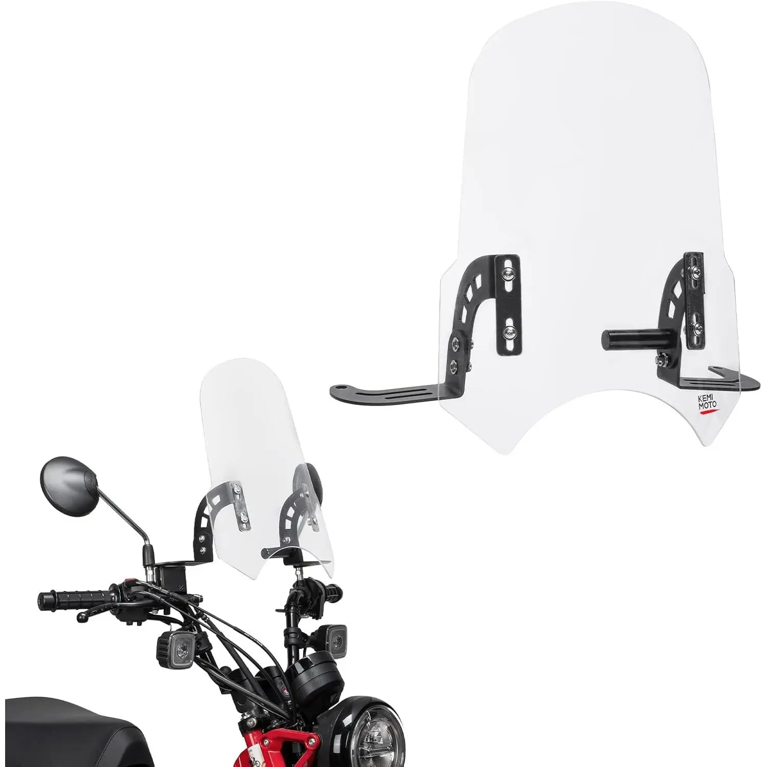 Motorcycle Windshield with Clamp Bar Front Windscreen