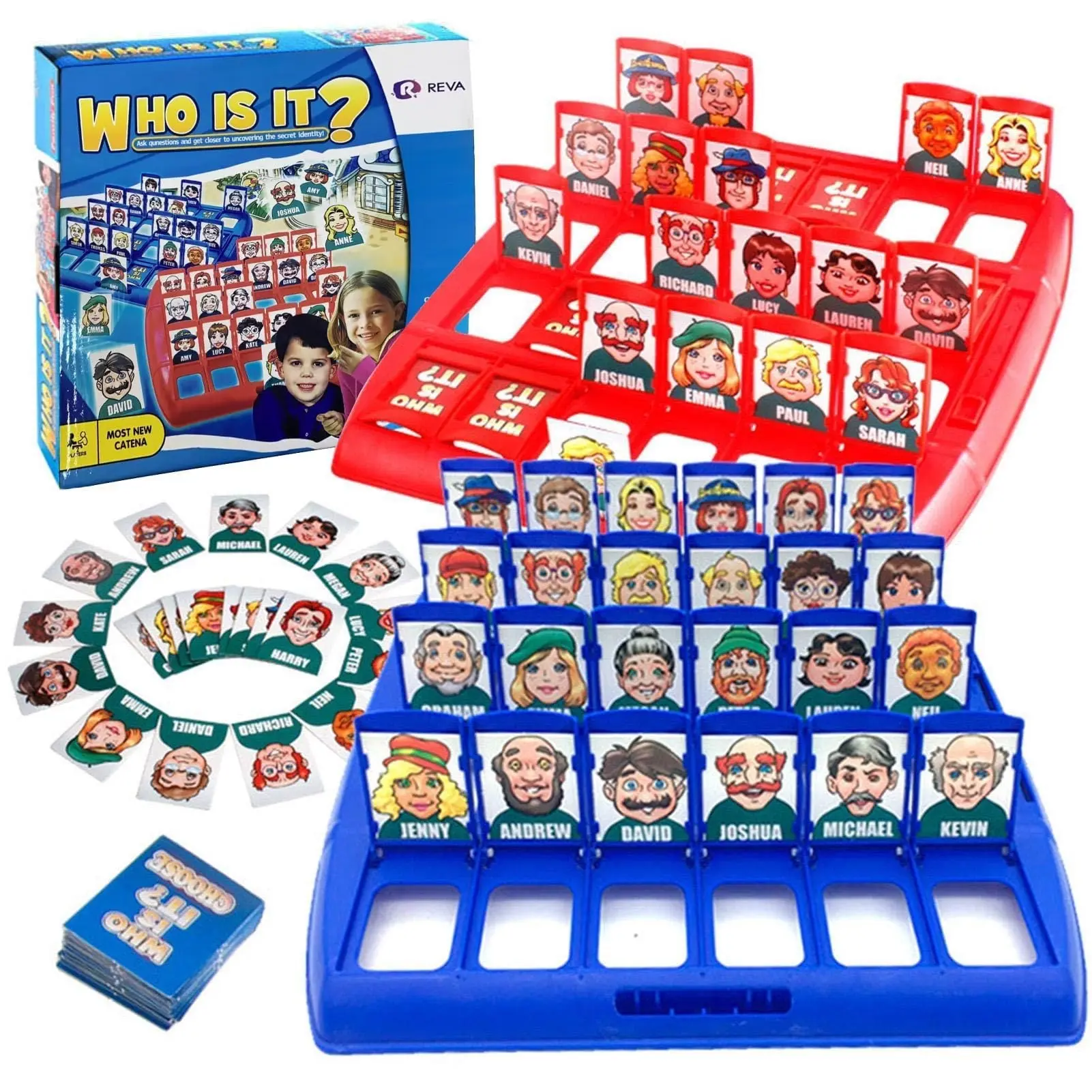 Who Is It? Classic Family Guessing Board Game, Fun Puzzle for Kids and Adults, Perfect for Travel, Parties, and Game Nights