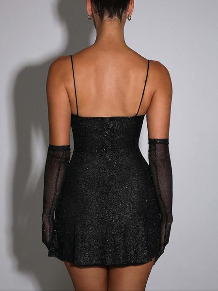 Women's Sequin Backless Mini Dress, Sexy Party Bodycon Gown with Cut Out Design, Elegant Sleeveless Evening Wear