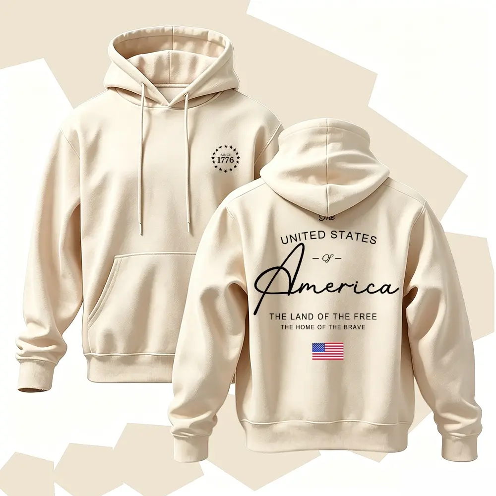 America 1776 Hoodie, Patriotic USA Graphic Sweatshirt, Vintage American Flag Pullover