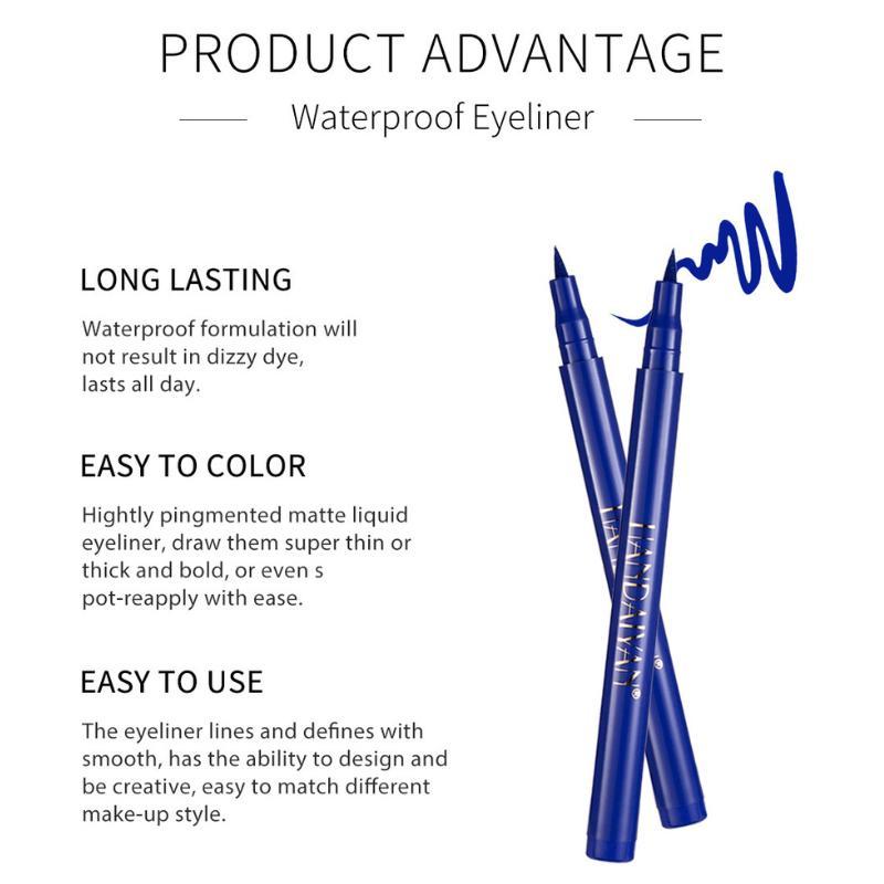 Ultra-Fine Tip 12-Color Liquid Eyeliner | HANDAIYAN - Matte Waterproof Smudge-Proof, Long-Wearing Bright Cat Eye for Daily Makeup Cosmetic