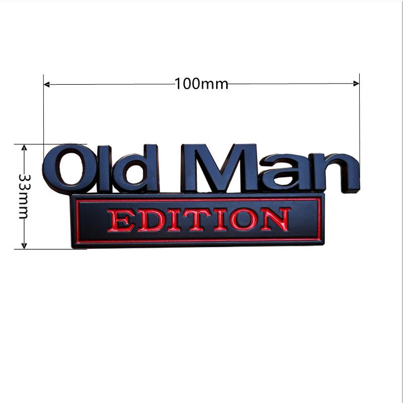 Premium Old Man Edition 3D Car Emblem Sticker Metal Badge Bumper Decals for Cars Trucks SUVs Side or Rear Tailgate Name Sticker - Gift for Drivers on Father's Day Retirement