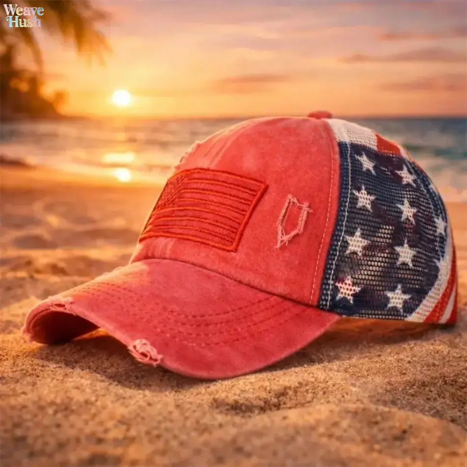 Vintage American Flag Outdoor Cap, Trendy USA 250th Anniversary Design with Mesh Back for Independence Day (56-58cm), Adjustable Outdoor Cap, Trendy Trucker Hat, Graphic Trucker Hat, Fourth Of July, Patriotic, 4Th Of July Independence Day, Breathable Mesh