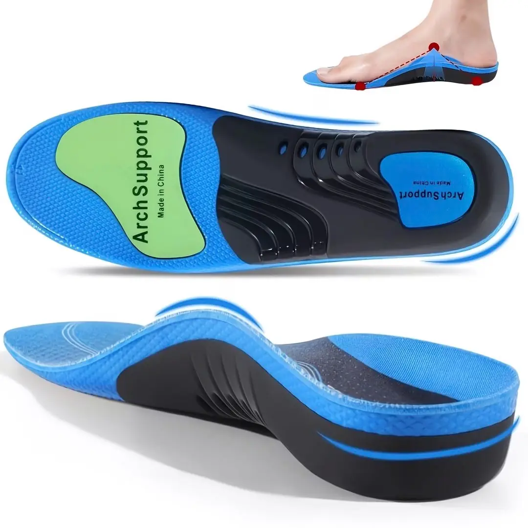 Orthotic Insoles, Cushion Insoles, Extra Large, over 240 Lbs, Wide Fit, Shock Absorption, Arch Support, Pressure Distribution, Customizable Shoe Liners