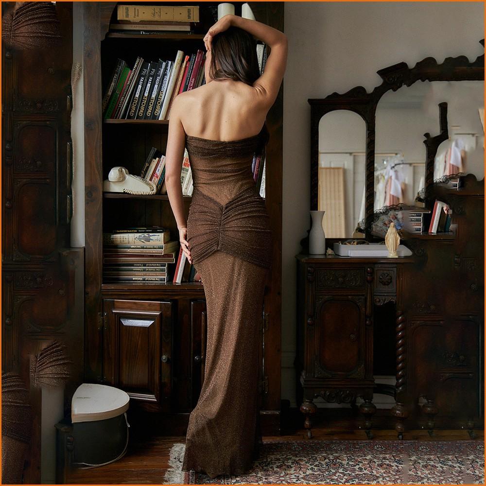KODA & CO 04 European & American 2025 New Style Sexy & Elegant High-End Slim Fit Tube Backless Mermaid Maxi Dress