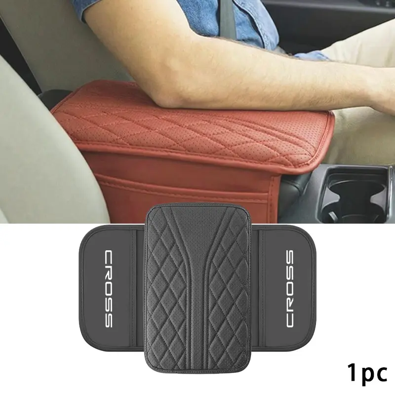 Toyota Cross Armrest Pad, Luxury Perforated PU Leather, Side Pocket Storage, Vehicle Interior Upgrade, Stylish Gift for Car Enthusiasts