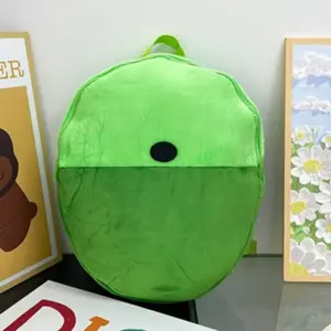 One 3D Cute Green Plush Backpack, Multi-purpose and Can Also Be Used As A Cushion, Cartoon Durable and Lightweight Student Backpack Storage Bag.