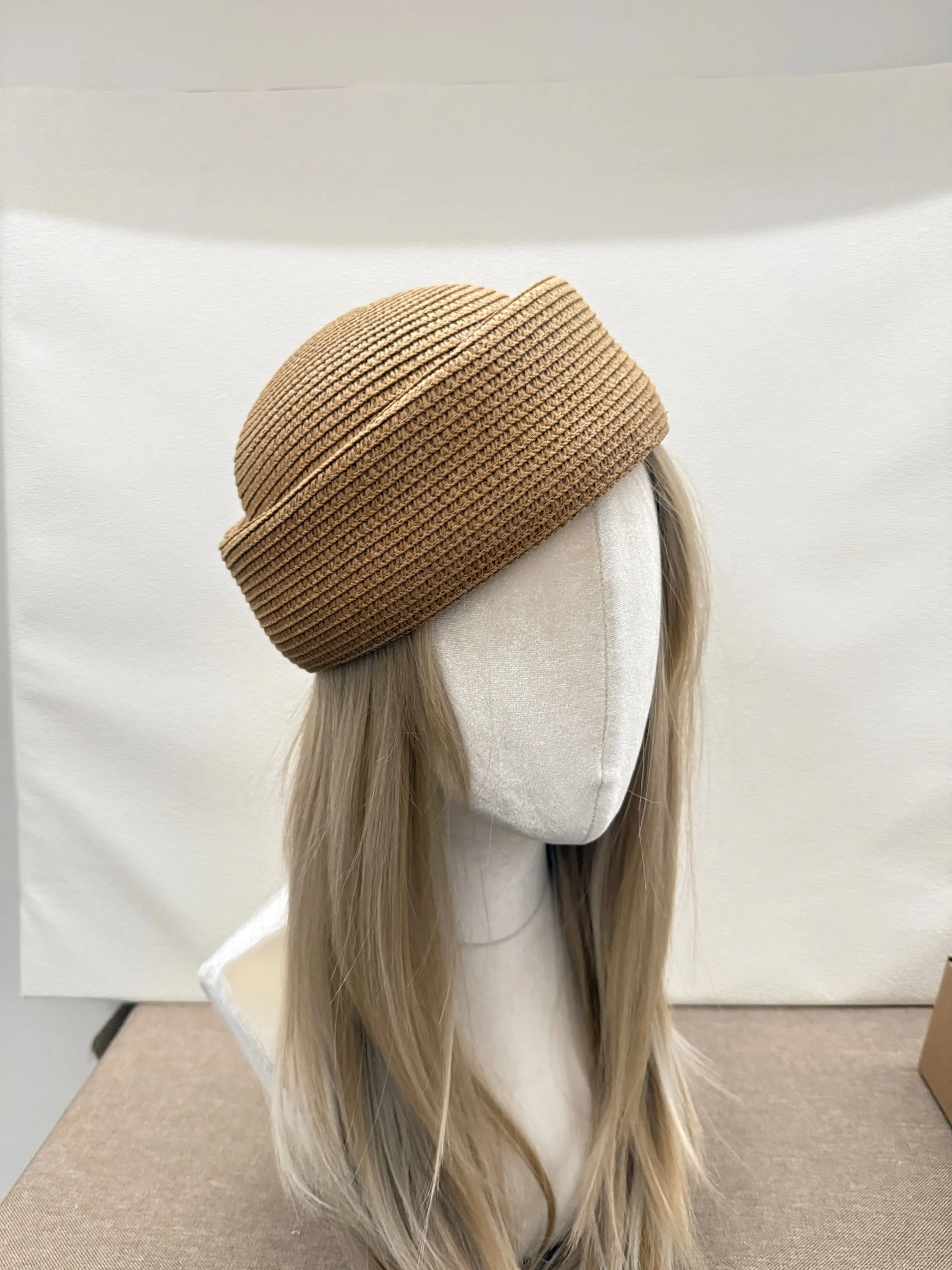 Straw Pillbox Hat, Elegant Fitted Design Plain Style, Summer Beret Sun Hats, Japanese Retro Wedding Fedora, Hostess Fashion Millinery