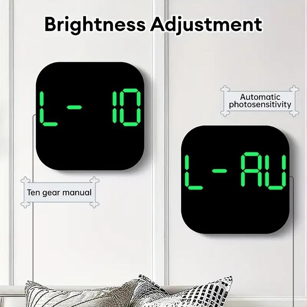 Intelligent Large-Screen Digital Living Room Wall Clock with Remote Control, Battery-Powered LED Wall Clock with Calendar, Time and Temperature Display, LED Multifunctional Alarm Clock and Home Decor, Valentine's Day Gift, USB Powered Clock