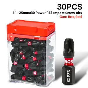 SGS 30PCS PZ3 Drill Bit Set, S2 Steel Industrial Grade, Magnetic 1/4 Inch Hex Shank, Storage Box, Ideal for Furniture Repair, Auto, Woodworking, Construction