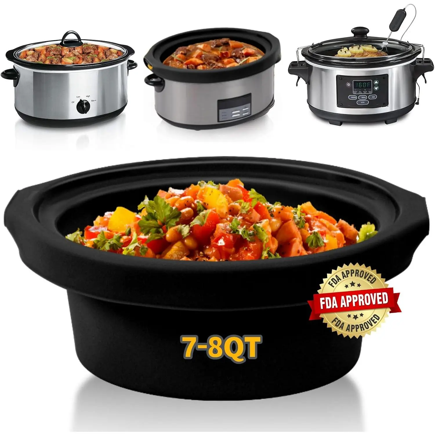 Slow Cooker Liners fit Crock Pot 7-8 QT,Crock Pot Liners For 7-8 Quart Oval or Round Slow Cookers, & Leakproof  Slow Cooker Liner For Crockpot,Dishwasher Safe