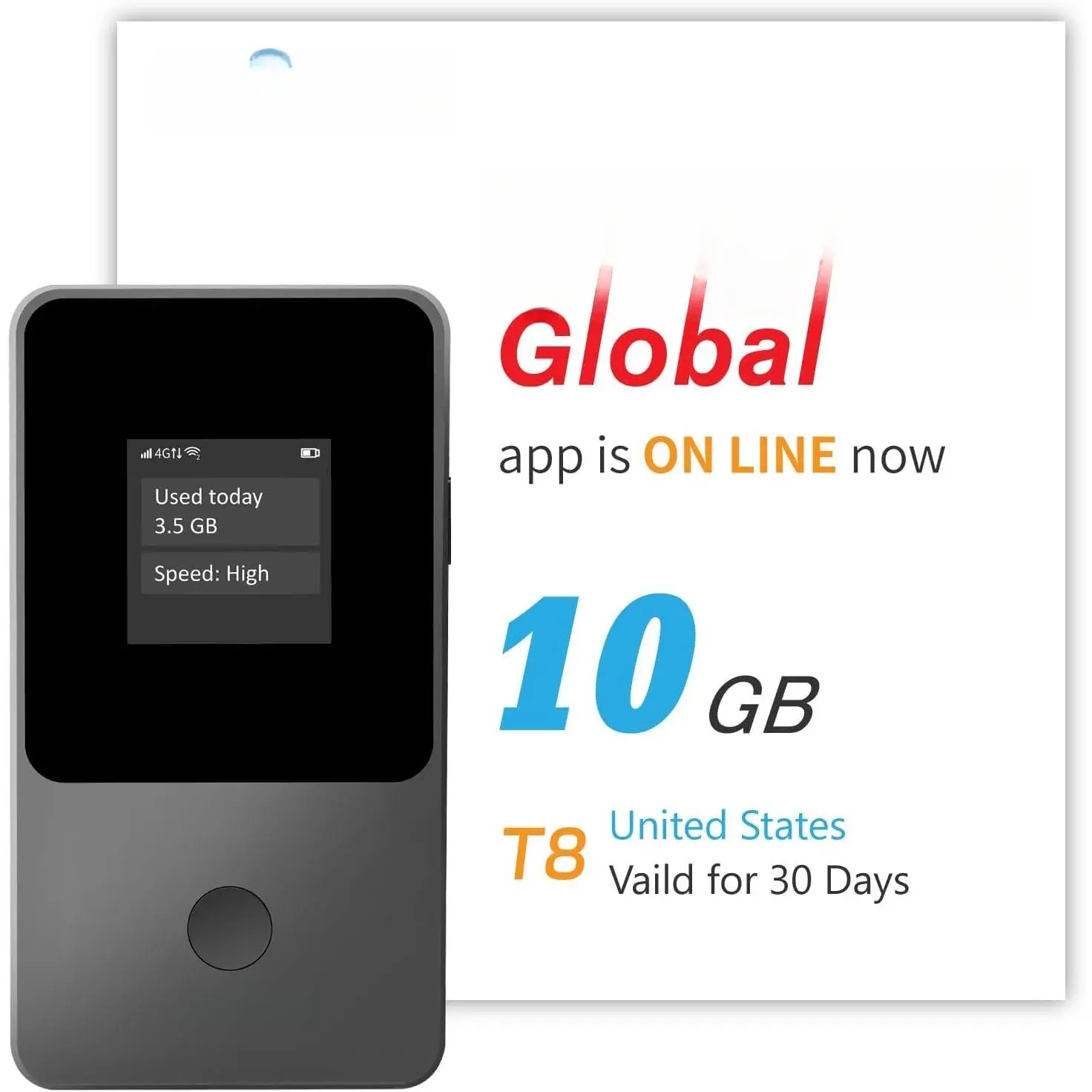 Travel Mobile Hotspot Device 4G Pocket Router No Roaming fee -in SIM Card No Need Physical Card No Contract 150 Countries Travel Portable WiFi Hotspot 10GB for