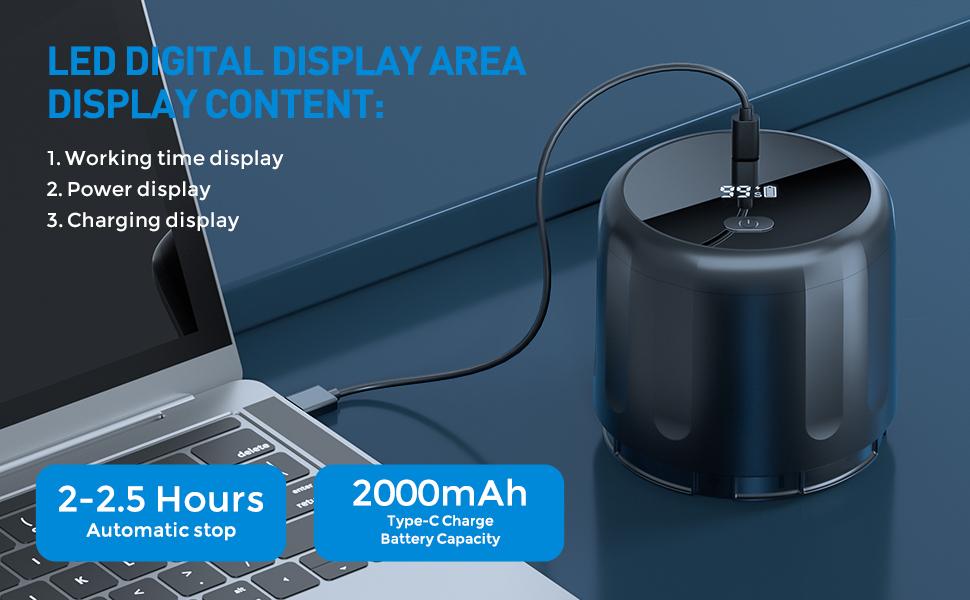 Upgraded Auto Stop Electric Mason Jar Vacuum Sealer Kit (Lids Included) for Wide & Regular Mouth Jars, Large Screen & Battery Level Display, Fully Automatic Portable Canning Food Storage Sealer
