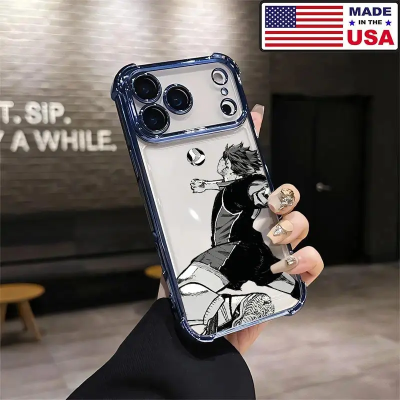 Customized Anime Haikyuu Hinata Shoyo Volleyball Jump Manga Aesthetic Phone Case - Soft Silicone TPU, Airbag Corners, Full Body Protective Cover for Multi-Model iPhone 17/16/15/14/13/12 & Samsung 22/23/24/25 Plus Pro Max Ultra, Vintage Fashion Accessory