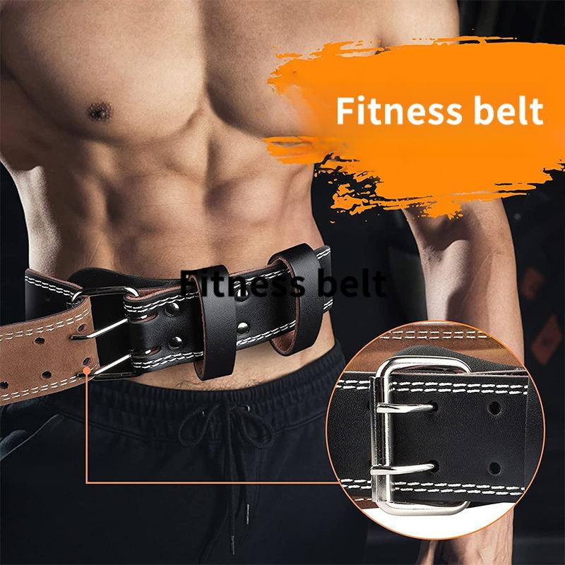 Cross-Border Fitness Waist Support Belt PU Leather Waist Support for Men Deep Squat Deadlift Professional Training Gear Weightlifting Belt