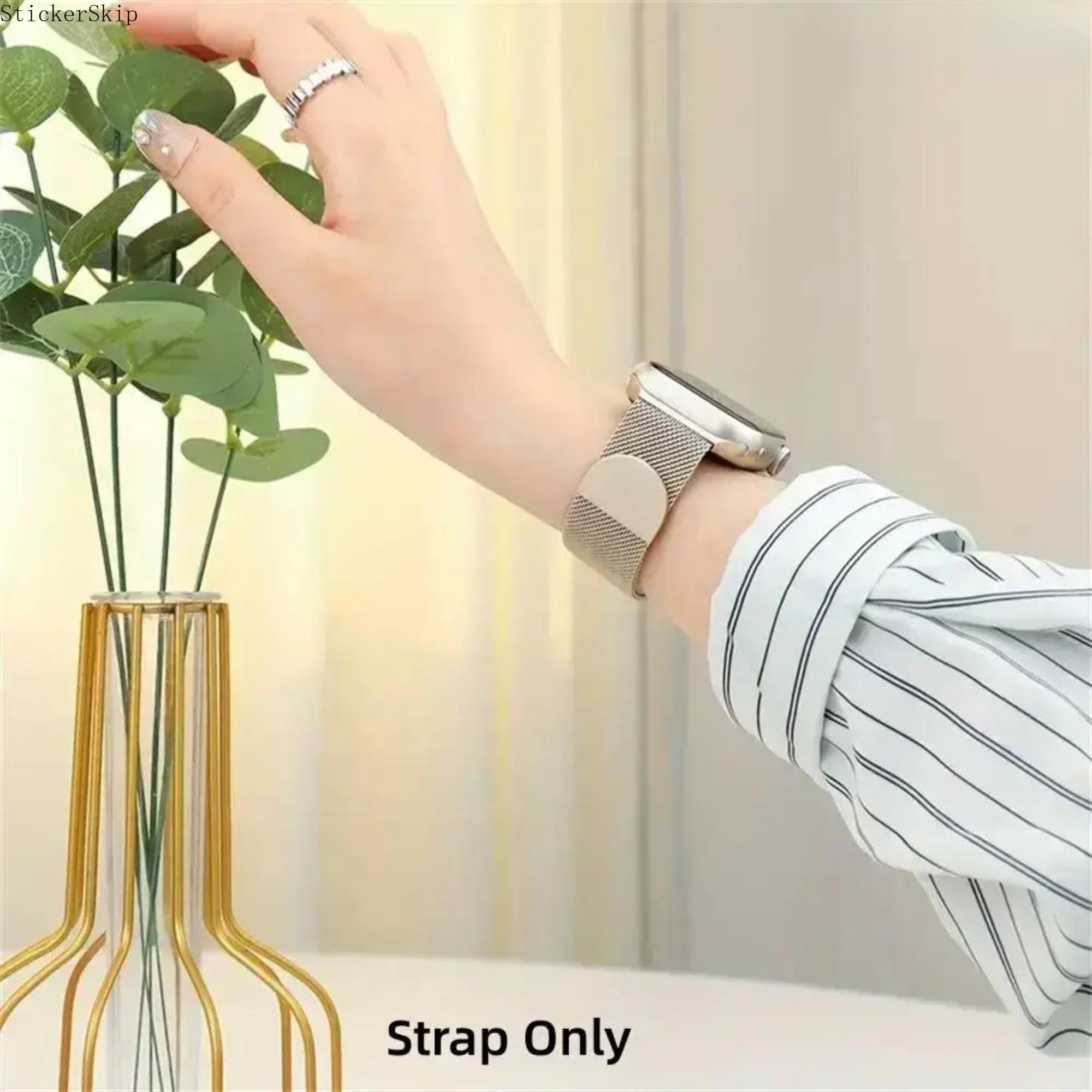 2026 New Milanese Loop Apple Watch Band – Magnetic Stainless Steel Mesh Strap for Women & Men, Adjustable Breathable Waterproof Wristband Compatible with 38–49mm Series 1–11, SE & Ultra, Daily Wear & Business Gift