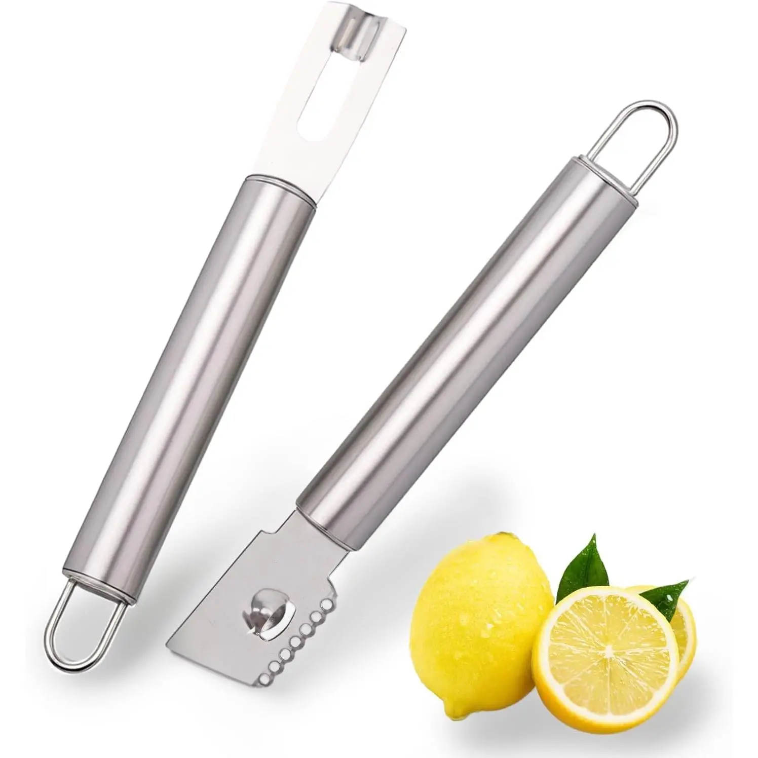 2 count Stainless Steel  Zesters, Upgraded  Zester &   Set, Citrus Zester & Orange Peeler Tool,   Grater for Family Kitchen, for Bar Bartenders