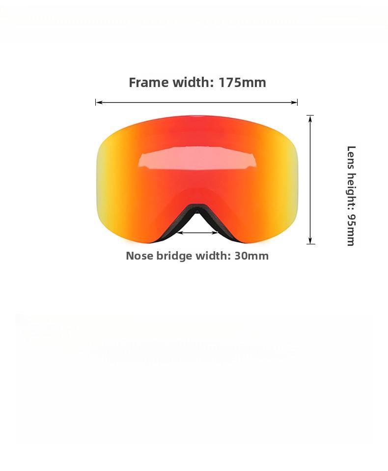 Ski mask, magnetic ski goggles, cylindrical lenses, anti-fog, unisex outdoor mountaineering, skiing, cycling goggles