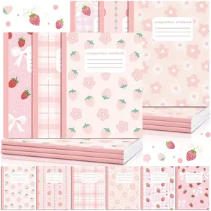 6 count Composition Notebooks Wide Ruled Paper Cute Aesthetic  Composition Notebook 110 Page 7-1/2" x 9-3/4" Kawaii Journal  to School  for Teacher Student  of School