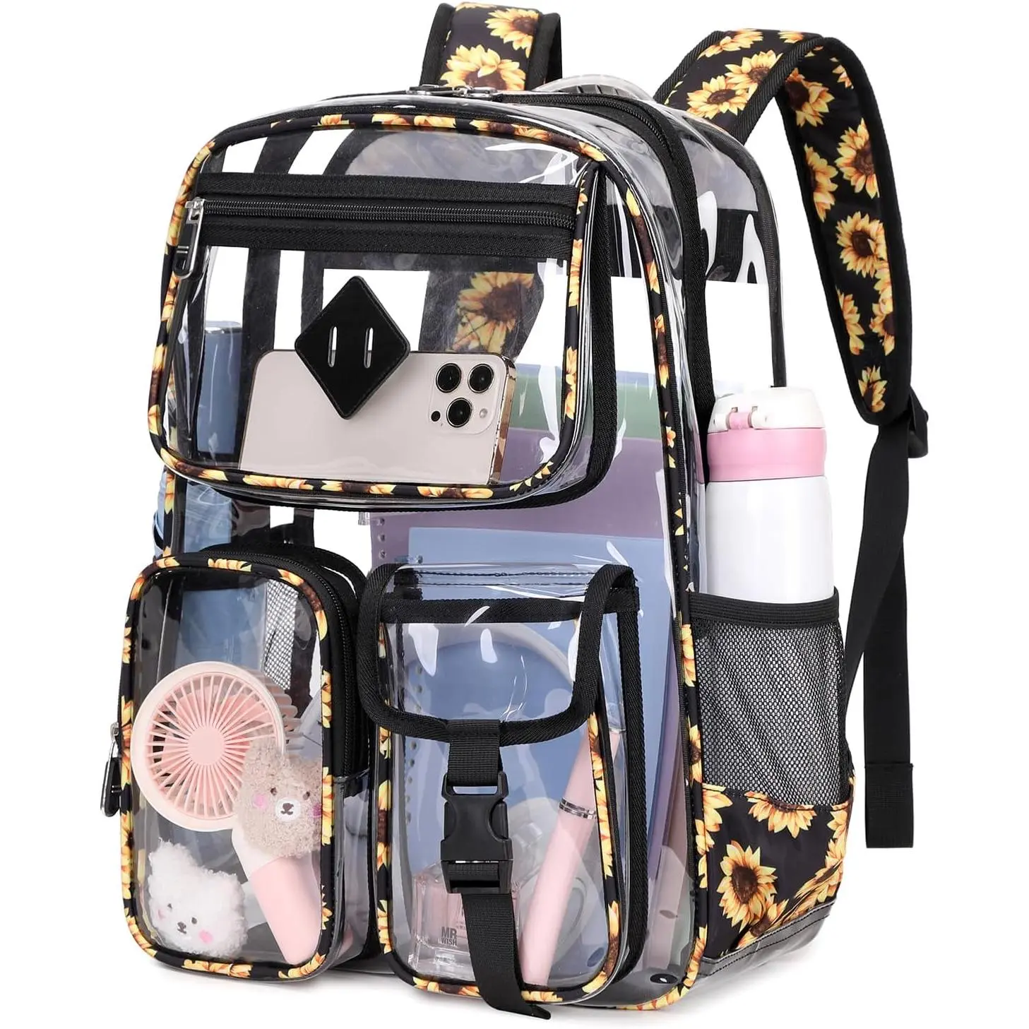 Clear Backpack for School,Heavy Duty PVC Transparent Bookbag for s Stadium Approved See Through Backpack