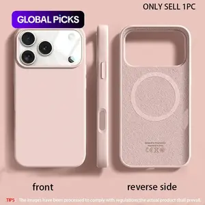 Magnetic Wireless Liquid Silicone Phone Case, Cellphone Shell, Full-Body Shockproof Protective Cover Compatible with iPhone 11/12/13/14/15 Plus/16/17 Air/17 Pro Max, Durable Silicone Phone Accessory #GLOBAL PICKS