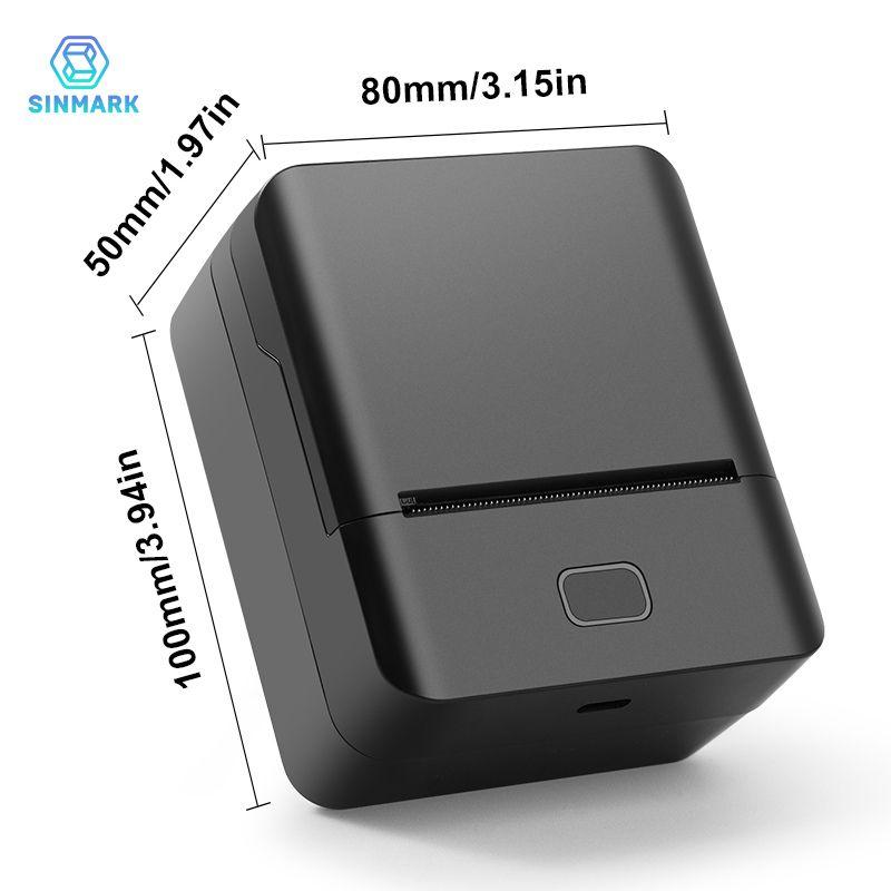 Sinmark Sk20 Wireless Portable Label Printer + 6 Label Rolls, USB Rechargeable, Compatible with iOS/android/windows, Ideal for Barcodes, Retail, Gifts, Portable Handheld Printer