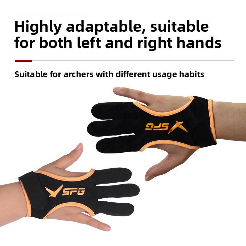 New, archery three-finger finger protection, thickened fingertips, traditional recursive bow and arrow Mediterranean pull-string gloves