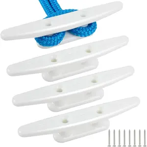 Black Nylon Boat Cleat 4"/5"/6"/8", 4 Pack Dock Cleat with Hardware for Docking Boats Canoe Kayak Mooring Maritime Decor Dock Tie Down