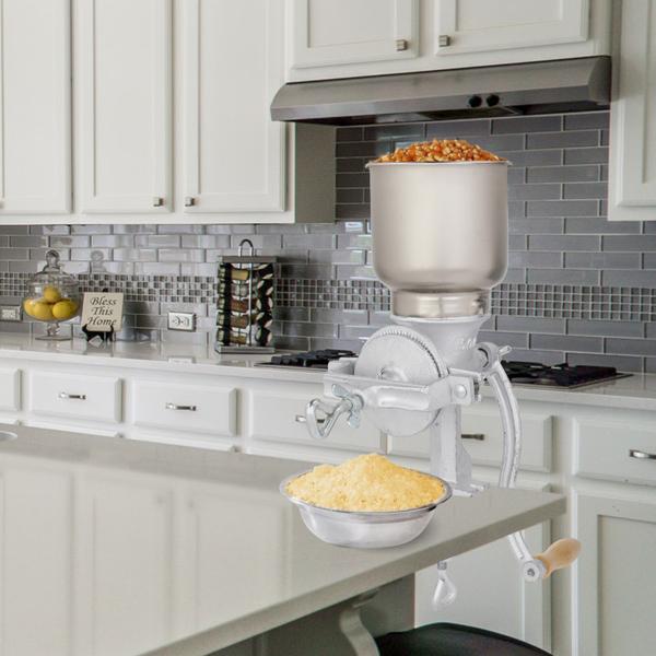 500 #   Home Use Hand Cranking Operation Grain Grinder Silver