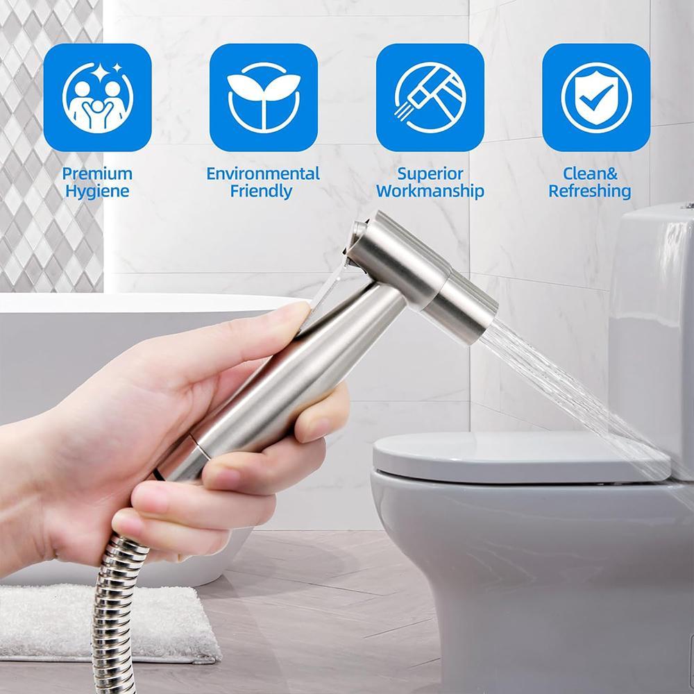 2PACK Handheld Toilet Bidet Sprayer, Adjustable Water Pressure Control Bidet Hose, Stainless Steel Bathroom Fixtures for Feminine Wash, Baby Wash, Toilet Bidet Attachment