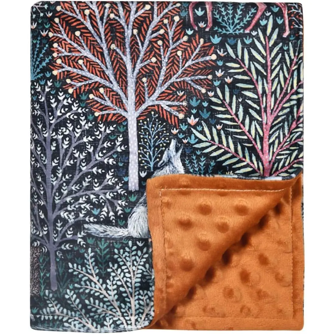 Baby Blanket, Soft Warm Blanket for Boy or Girl, Receiving Blanket with Layer Dotted Backing for Newborns Nursery Toddlers Crib Bedding (30 x 40 Inch) (Forest)