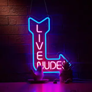 Neon Arrow Letter Sign, Man Cave Bedroom Bar Office Hotel Entertainment Room Decor Light, USB Powered Adjustable Brightness No Plug
