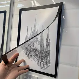 12-Pack A4 Magnetic Frames, Front-Open Wall Mount, Transparent Display, Multi-Purpose, Waterproof Plastic, Home Office Use