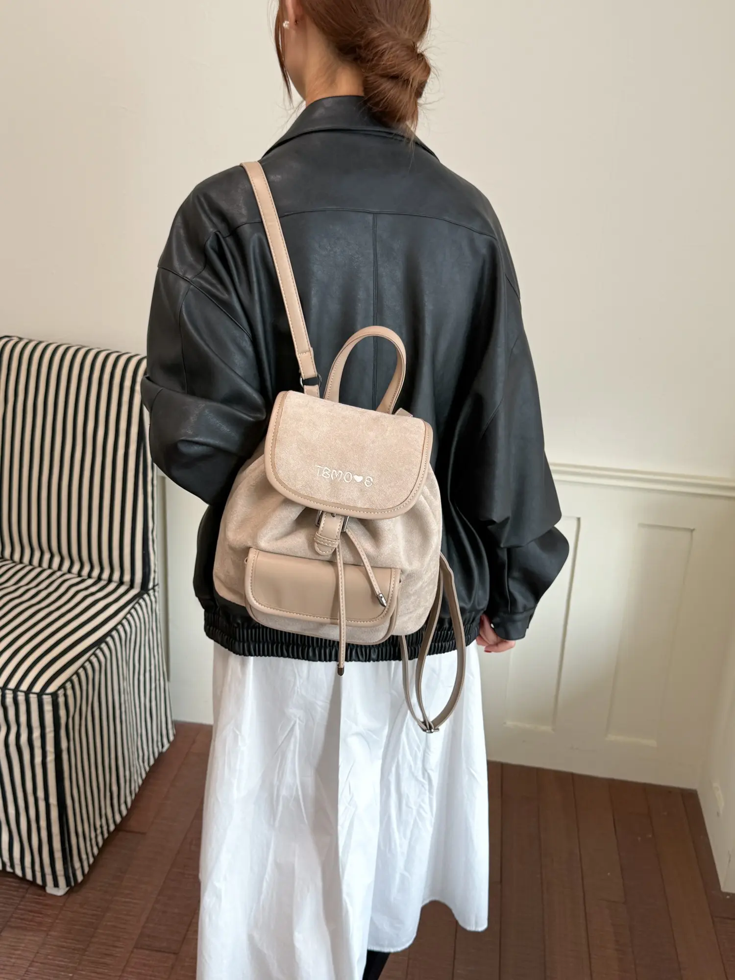 Vintage Drawstring Backpack, College Style Small Bag, Dual Closure, Adjustable Straps, Perfect for School, Commute, Travel, Pu Leather Backpack