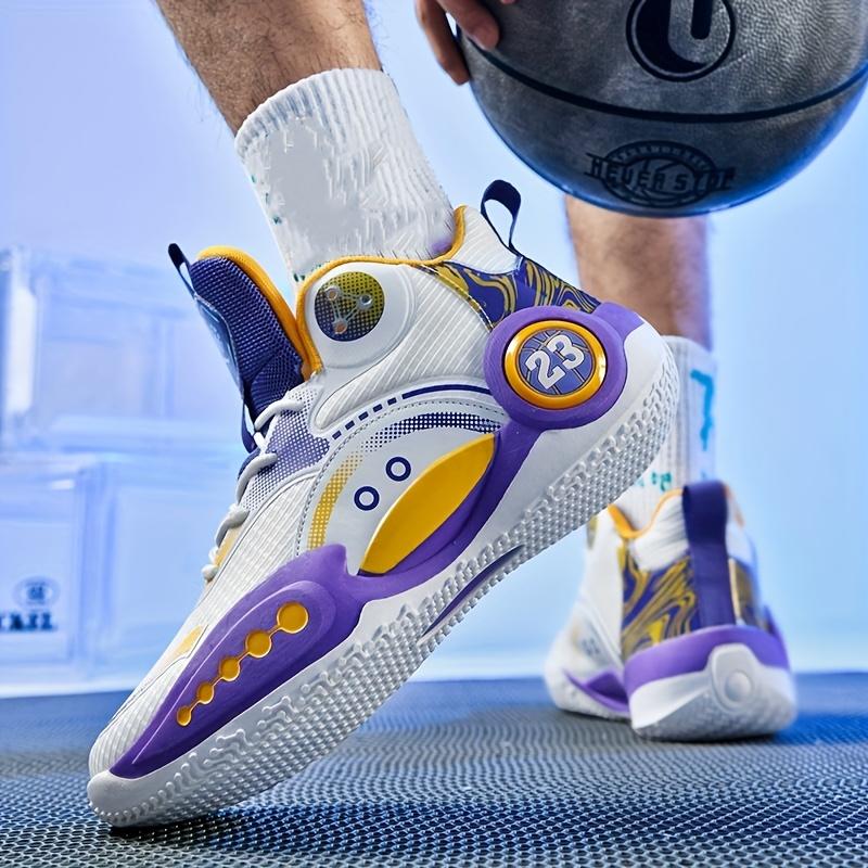 (New)Men'S High-top Basketball Shoes |     Anti-slip, Wear-resistant, Breathable sneakers for Outdoor Street Fashion Trend, Youth Boys' Sports Competition Training Shoes for Adults