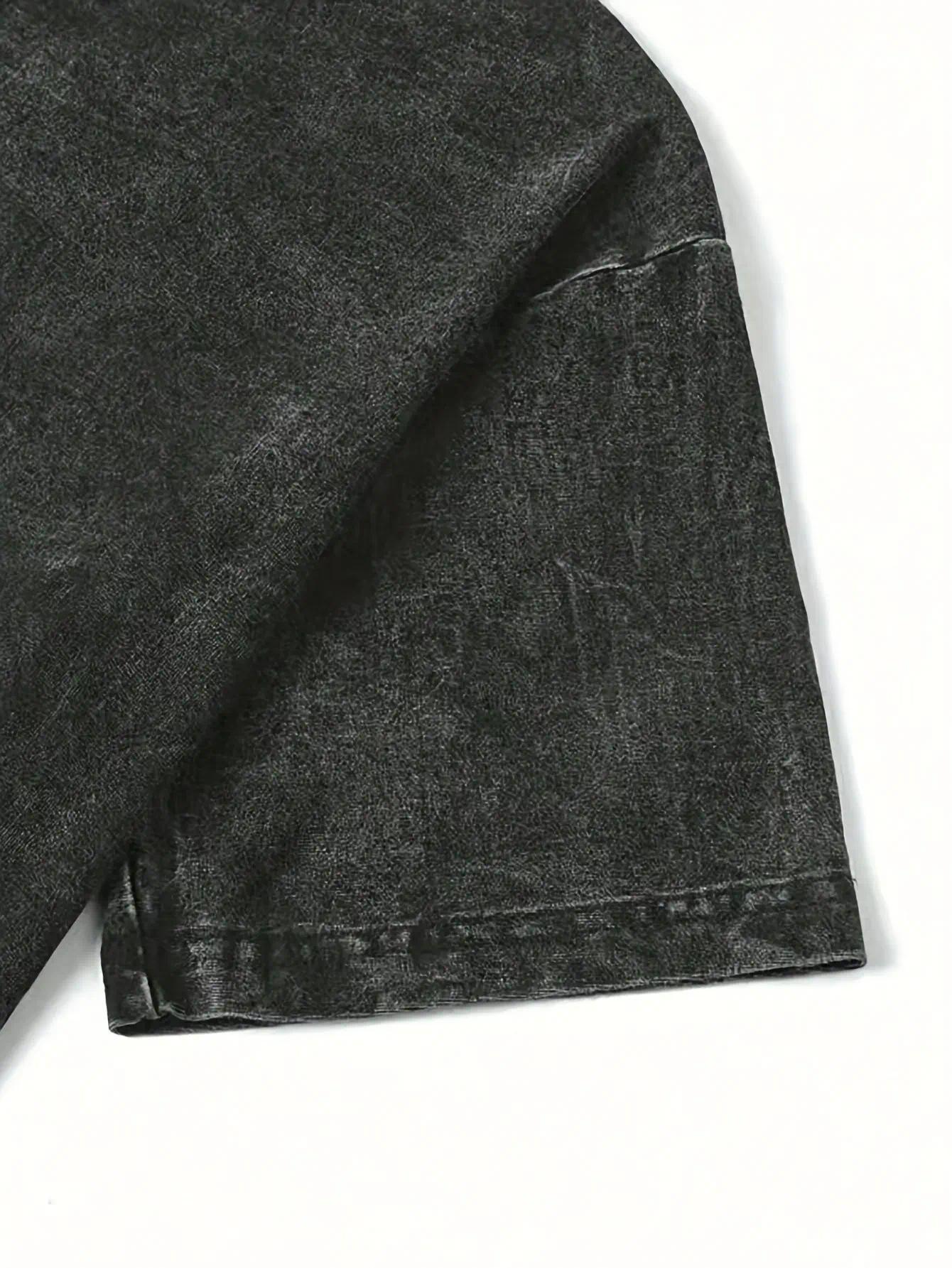 Hanma Baki Anime Double Printed Vintage Washed Tee Unisex Oversize Heavyweight Cotton T-shirt for Anime Fans and Lovers boyfriend  tees