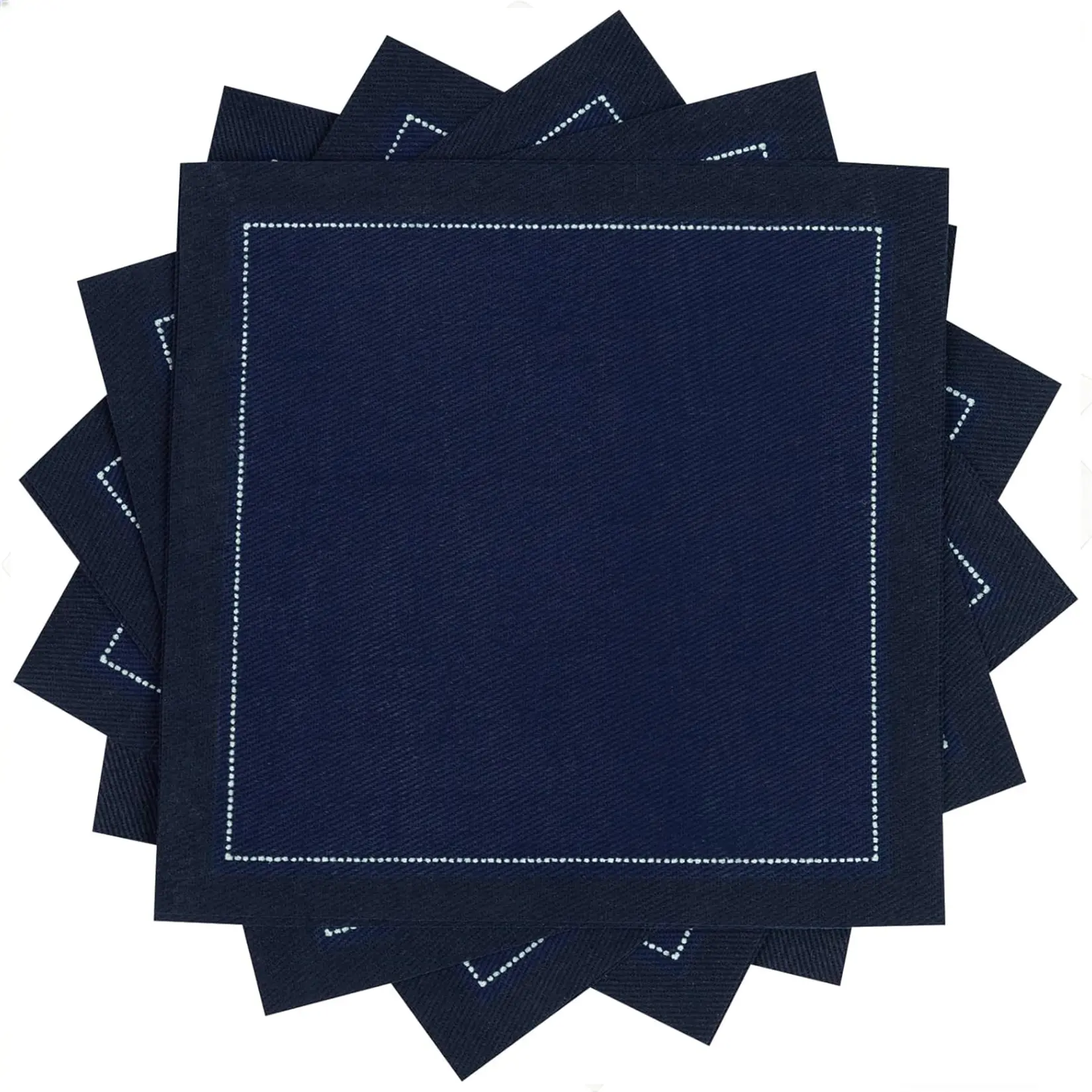 100 Pack Absorbent Reusable Cotton Cocktail Napkins, 4.5 x 4.5 Inch Square Cloth Napkins for Parties, Weddings, Restaurants, Table Settings