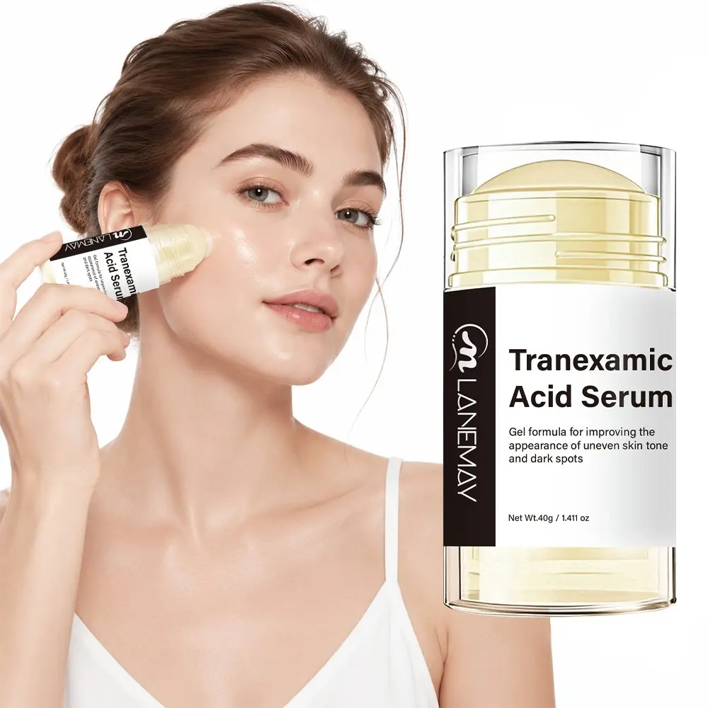 40g 2% Tranexamic Acid Facial Serum Stick with Strawberry Extract, 2% Vitamin C Derivative - Gel Formula, Improves Appearance of Uneven Skin Tone & Dark Spots - For Dull Skin & Dark Spots, Brightening Care